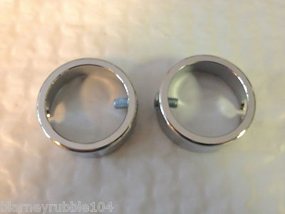 Harley Panhead Chrome Grip Sleeve Retainers & Screws 47-53 Hummer OEM# 56235-47
