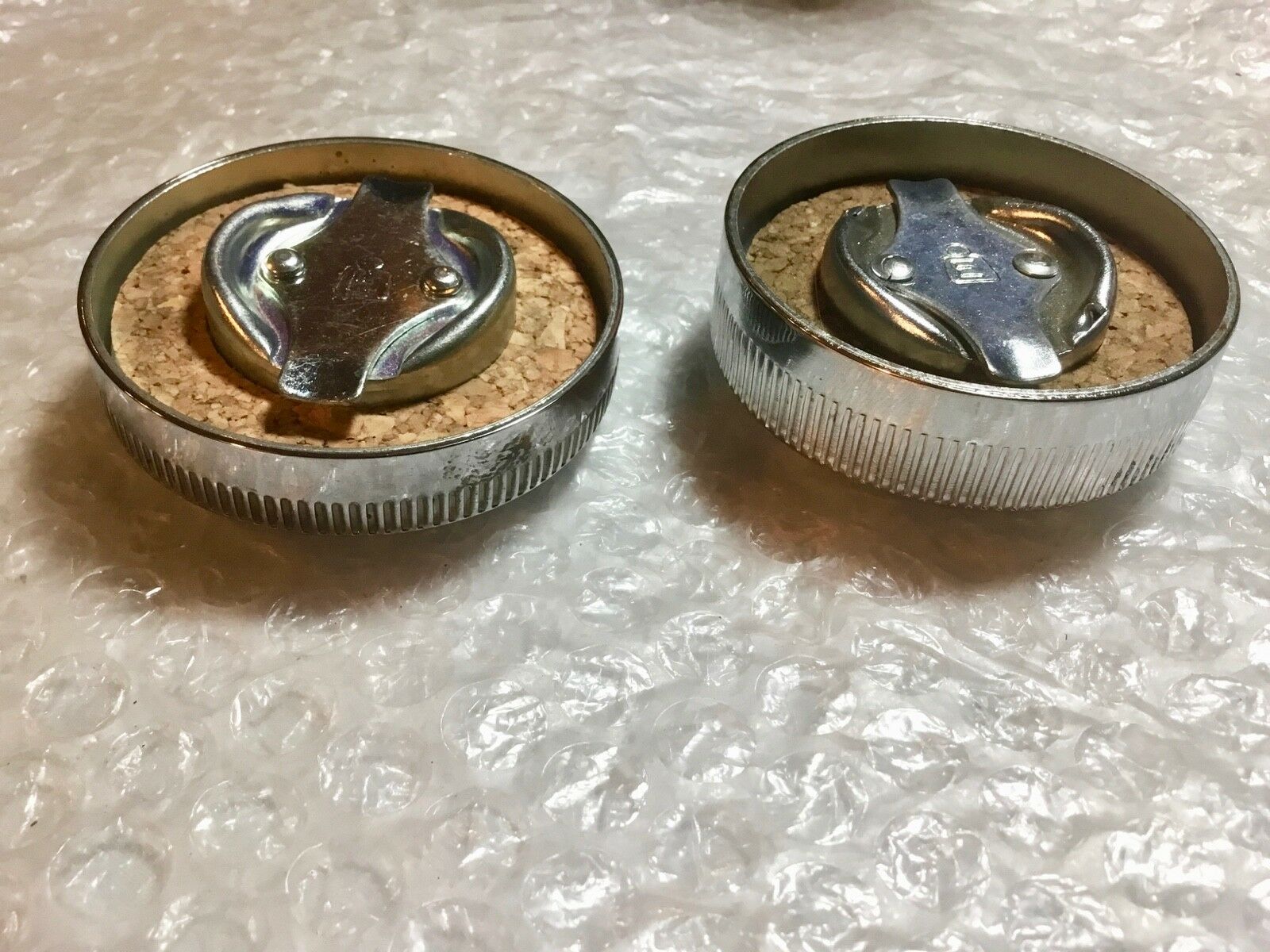 Harley Early 45 Servicar Chrome Eaton Gas & Oil Tank Caps W WL Chrome
